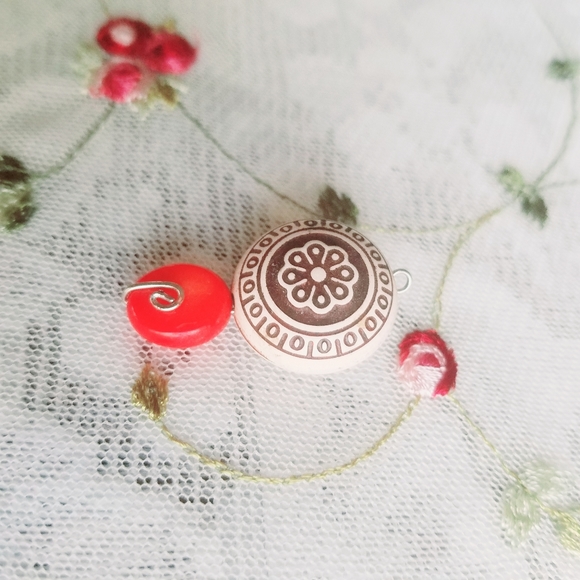 Power Amulet Handcrafted Genuine Coral + Wood Bead - Picture 2 of 8